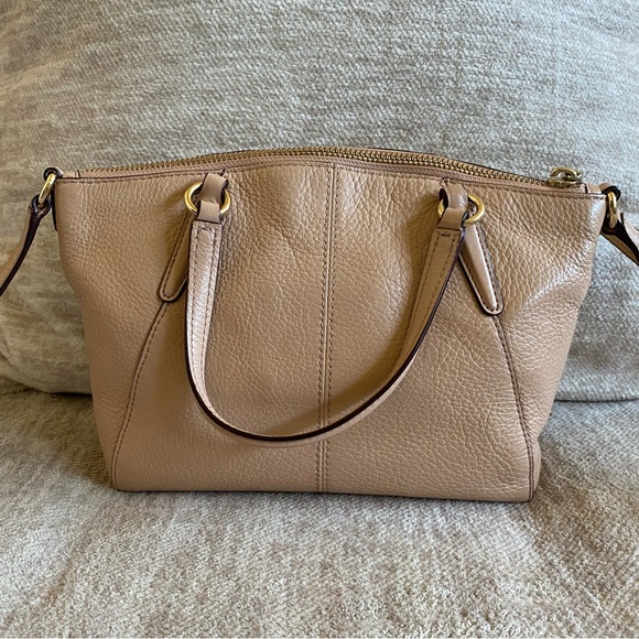 Coach Mini Kelsey Satchel Leather Crossbody Bag Pink Beige - Picture 4 of 16